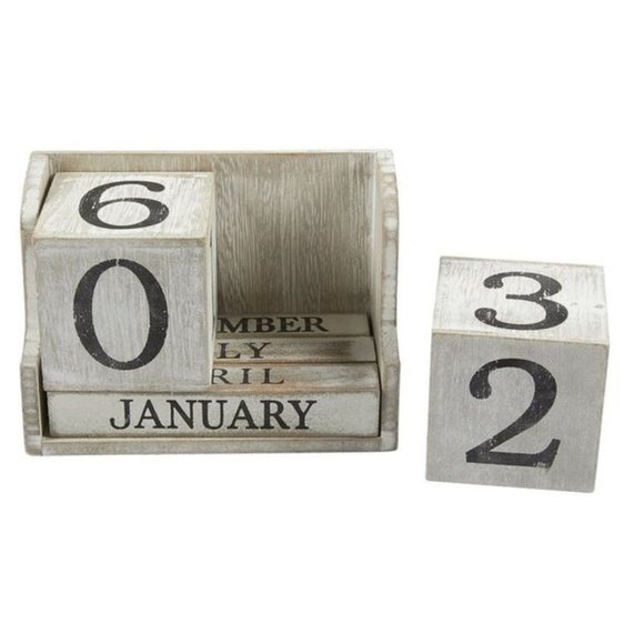Wooden Calendar Block Wood Desk Calendar Office - Picture 1 of 3